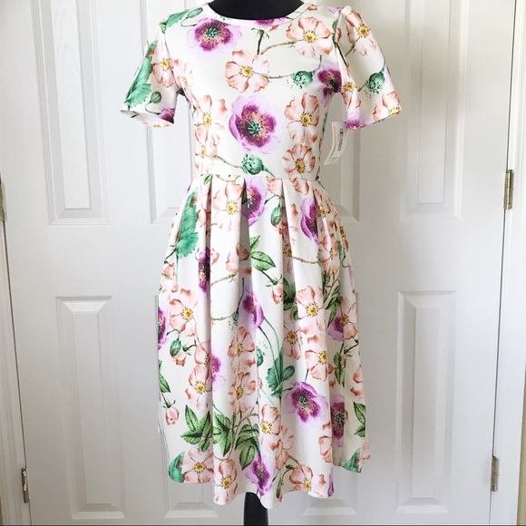 LuLaRoe Dresses & Skirts - NWT LULAROE Unicorn Floral Print Amelia Dress Sz M